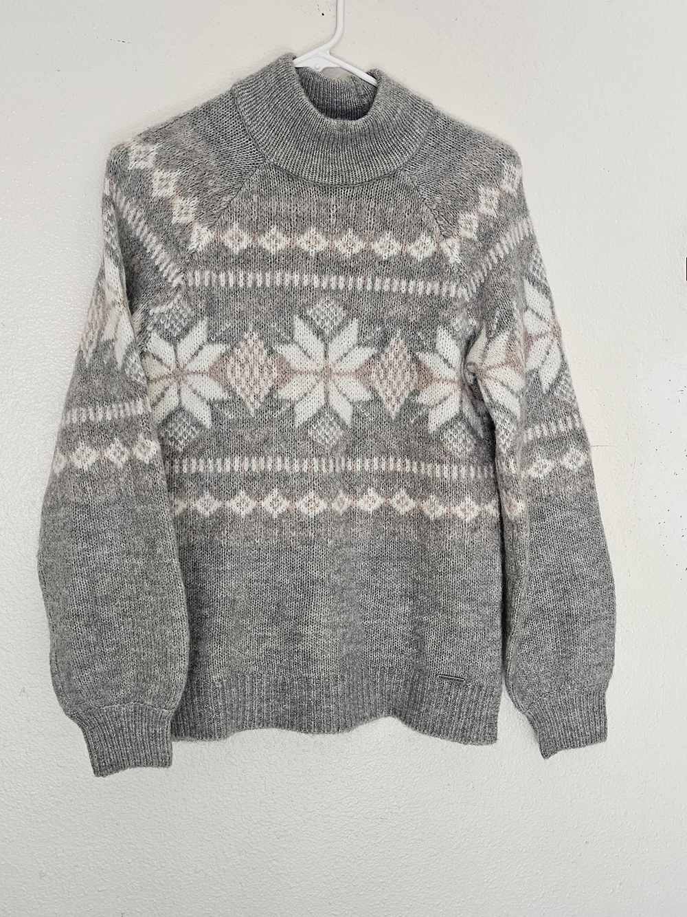 Abercrombie & Fitch Gray Fair Isle Turtleneck Sweater